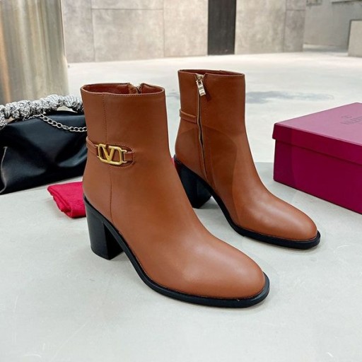 Valentino VLogo Síniú Buataisí Rúitín 70MM Mná Calfskin Donn