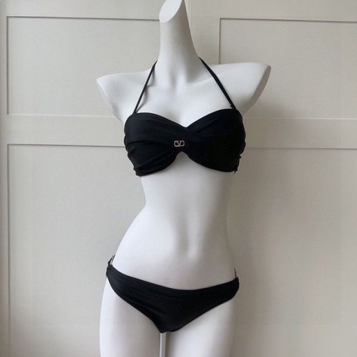 Valentino VLogo Síniú Twisted Bikini Mná Lycra Dubh