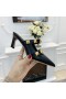 Valentino Rómhánach Graí Heeled Miúileanna Le Straps Mná Calfskin Dubh