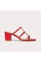 Valentino Rockstud Thick-Heeled Slides Women Calfskin Red