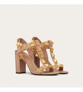 Valentino Roman Stud Sandals Women Calfskin Pink