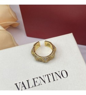Valentino Rockstud Fáinne Oscailte I Miotail Le Criostail Swarovski Óir