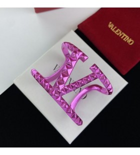 Valentino Large VLogo Signature Bracelet In Metal With No Limit Studs Purple