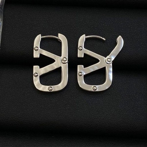 Valentino VLogo Firma Orecchini In Metallo Argento