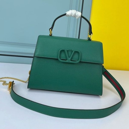 Valentino Piccolo Vsling Borsa In Granulosa Pelle Di Vitello Verde