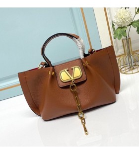 Valentino Piccolo VLogo Fuga Tote In Grana Pelle Di Vitello Caramello