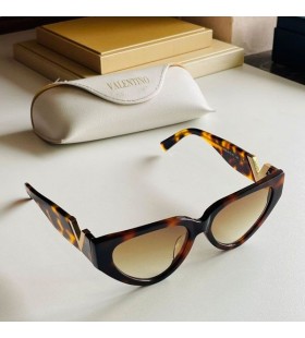 Valentino VA4063 Cat-Eye Occhiali da sole in Acetato Con Vlogo Marrone