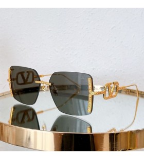 Valentino VA5033 Squared Occhiali da sole in Metallo Con Vlogo Cristalli Oro/Nero