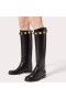 Valentino Roman Stud Knee Boots Women Calfskin Black