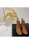 ヴァレンティノRockstud戦闘ブーツとストラップが女性Calfskin茶色