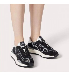 Valentino Lacerunner Joggesko Med VLogo Unisex Blonder og Mesh Svart
