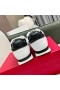 Valentino Stud Around Low-Top Sneakers Unisex Calfskin And Suede White/Black