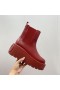 Valentino Uniqueform Buty Chelsea 85 MM Damskie Ze Skóry Cielęcej w kolorze Bordowym