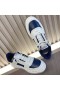 Trampki Unisex ze skóry cielęcej Valentino Freedots z niskim dachem, Białe / niebieskie