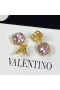 Oryginalne Kolczyki-wisiorki Valentino VLogo z Metalu Z Kryształami Swarovski Złoto-Fioletowy