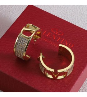 Oryginalne Kolczyki Valentino Large VLogo Z Metalu Z Kryształami Swarovski W Kolorze Złotym