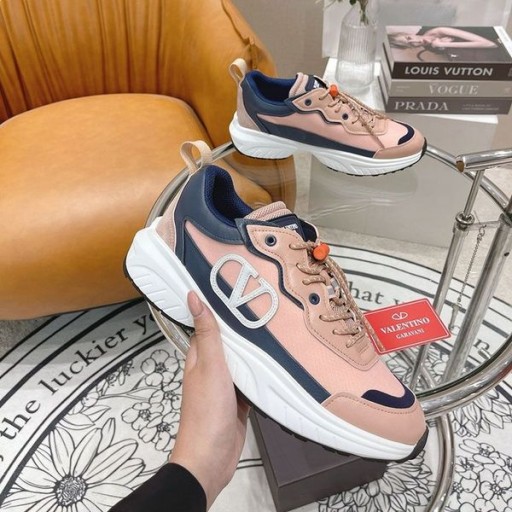 Valentino VLogo Shegoes Adidasi Unisex din Piele și Plasă Alb/Bleumarin