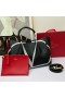 Valentino Mare VLogo Scape Tote Din Piele De Vițel Negru/Alb