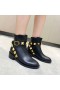 Valentino Roman Stud Glezna Cizme 40MM Femei din piele de Vițel de Negru