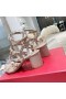 Valentino Rockstud Sandale Cu Glezna Curea Femei Din Piele De Vițel Taupe