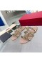 Valentino Rockstud Slide-Uri Cu Nici O Limită Știfturi De Femei Din Piele De Vițel Roz