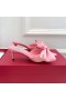 Valentino VLogo Bow High Heels Mules Women Silk Pink