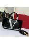 Valentino Mici VLogo Scape Tote Din Piele De Vițel Negru/Alb