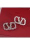 Valentino Mini VLogo Semnătura Stud Cercei Din Margele De Rasina Cu Metal Argintiu