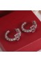 Valentino Mini VLogo Semnătura Cercei Din Metal Cu Cristale Swarovski De Argint