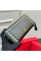 Valentino Mare Rockstud Cu Fermoar Portofel Din Piele De Vițel Negru