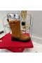 Valentino VLogo Semnătura Glezna Cizme 65MM Cu Cataramă Curele Femei din piele de Vițel Maro