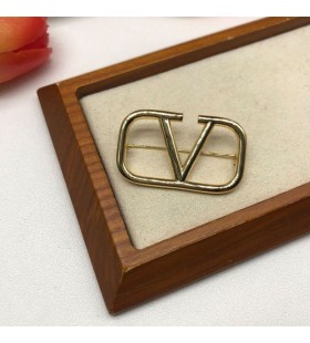 Valentino VLogo Semnătura Brosa Din Metal Auriu