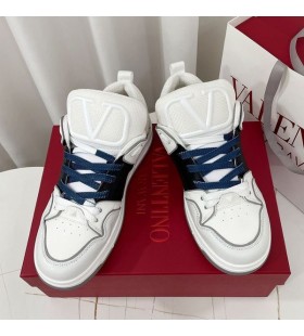 Valentino Deschide Adidasi Skate Cu VLogo Unisex din piele de Vițel și Material Alb/Albastru