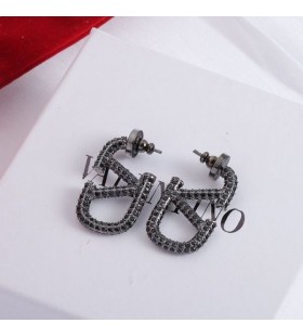Ovocné Mini VLogo Podpis Náušnice V Kovov S Kryštály Black