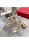 발렌티노 Rockstud 샌들과 함께 스트랩 여성 송아지 로즈 골드