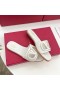 Valentino Vlogo Cut-Out Slides Women Calfskin White