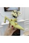 발렌티노의 로마 스터드 굽 노새와 스트랩 여성 송아지 레몬