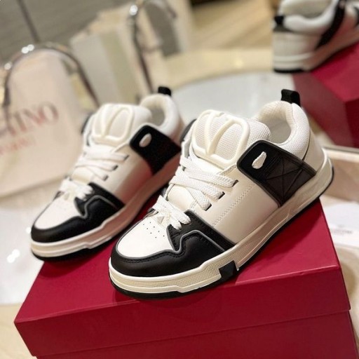 Otvorene Коньковые Tenisice Valentino od Teleće kože i tkanine VLogo Unisex, Black /White