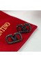 Branded Naušnice-roze Valentino Mini VLogo Od Metala S Kristalima Crne Boje