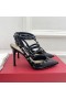 Cipele-brod Valentino Rockstud S Remenom Na щиколотке Ženske Od Lakirane Crne Boje