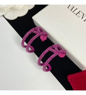 Branded Naušnice Valentino VLogo Od Metala S Ljubičastim Kristalima
