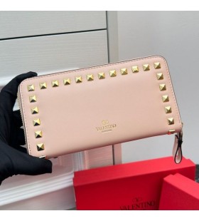 Veliki novčanik Valentino Rockstud zatvarač od Ružičaste Teleće kože