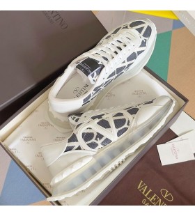 Tenisice Valentino Lacerunner Od tkanine VLogo Men Toile Iconographe Bijela/Plava/Prozirna boja