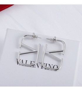 Valentino Small VLogo Signature Earrings In Metal Silver