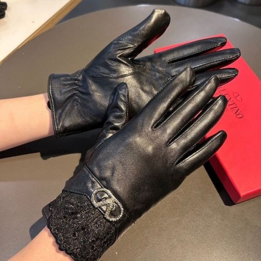 Valentino VLogo Signatur Handskar Kvinnor Fårskinn Med Skosnören Svart
