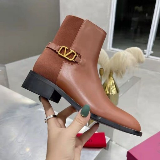 Valentino VLogo Signatur Boots 30MM Kvinnor Brunt Kalvskinn