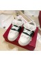 Valentino Öppna Skate Sneakers Med VLogo Unisex Kalvskinn och Tyg Vit/Mörk Grön