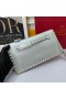 Valentino Stora Rockstud Wristlet Koppling Med Kedja I Silver Kalvskinn
