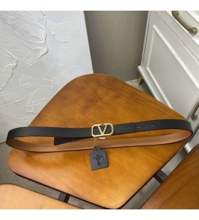 Valentino VLogo Signatur Reversibel Bälte 20MM I Brunt Kalvskinn