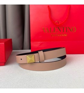 Valentino En Stud Bälte 20MM I Kalvskinn Rosa